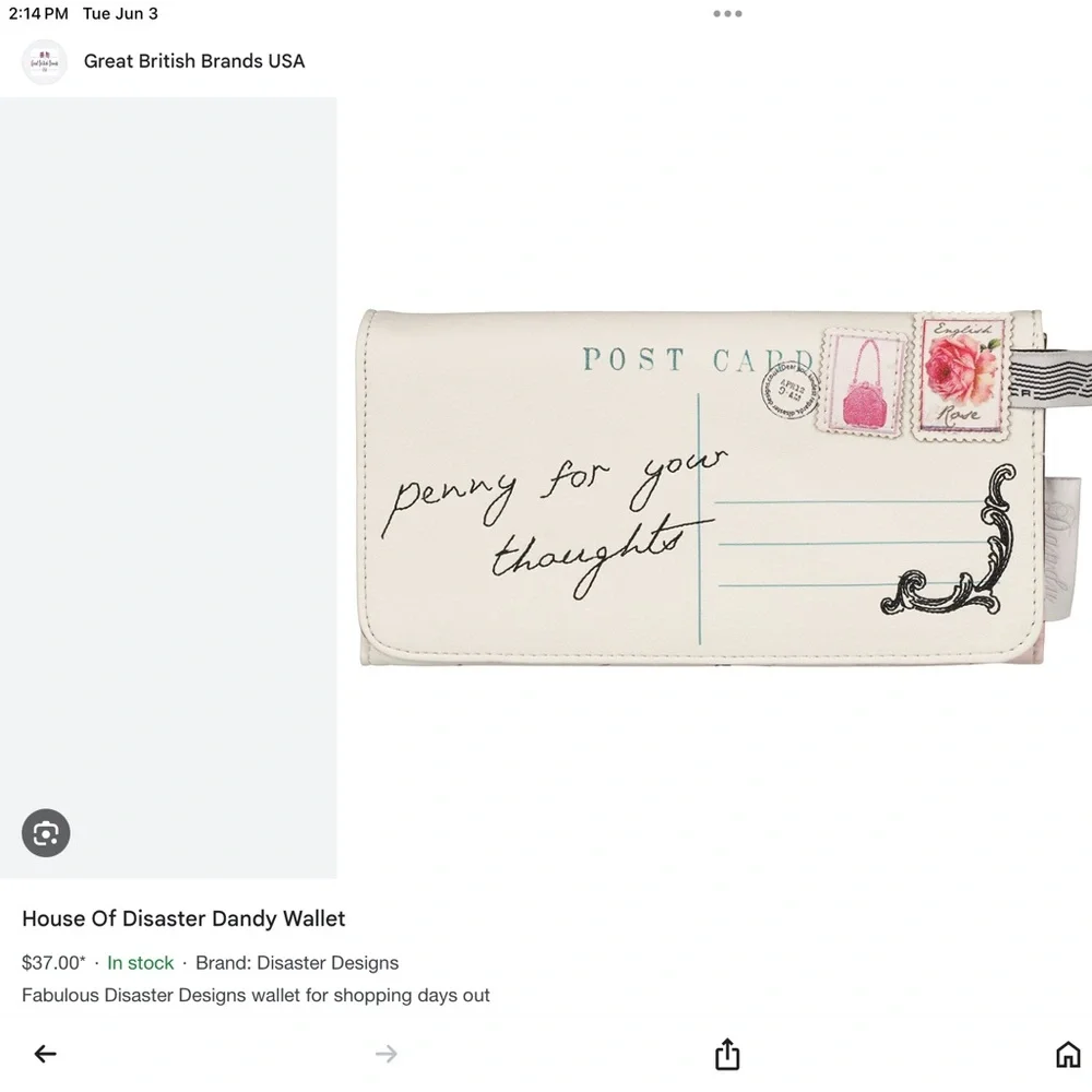 ‘Disaster Designs by London’ Post Card Wallet - Picture 8 of 8